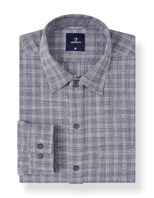 Navy Check Regular Fit Casual Shirt