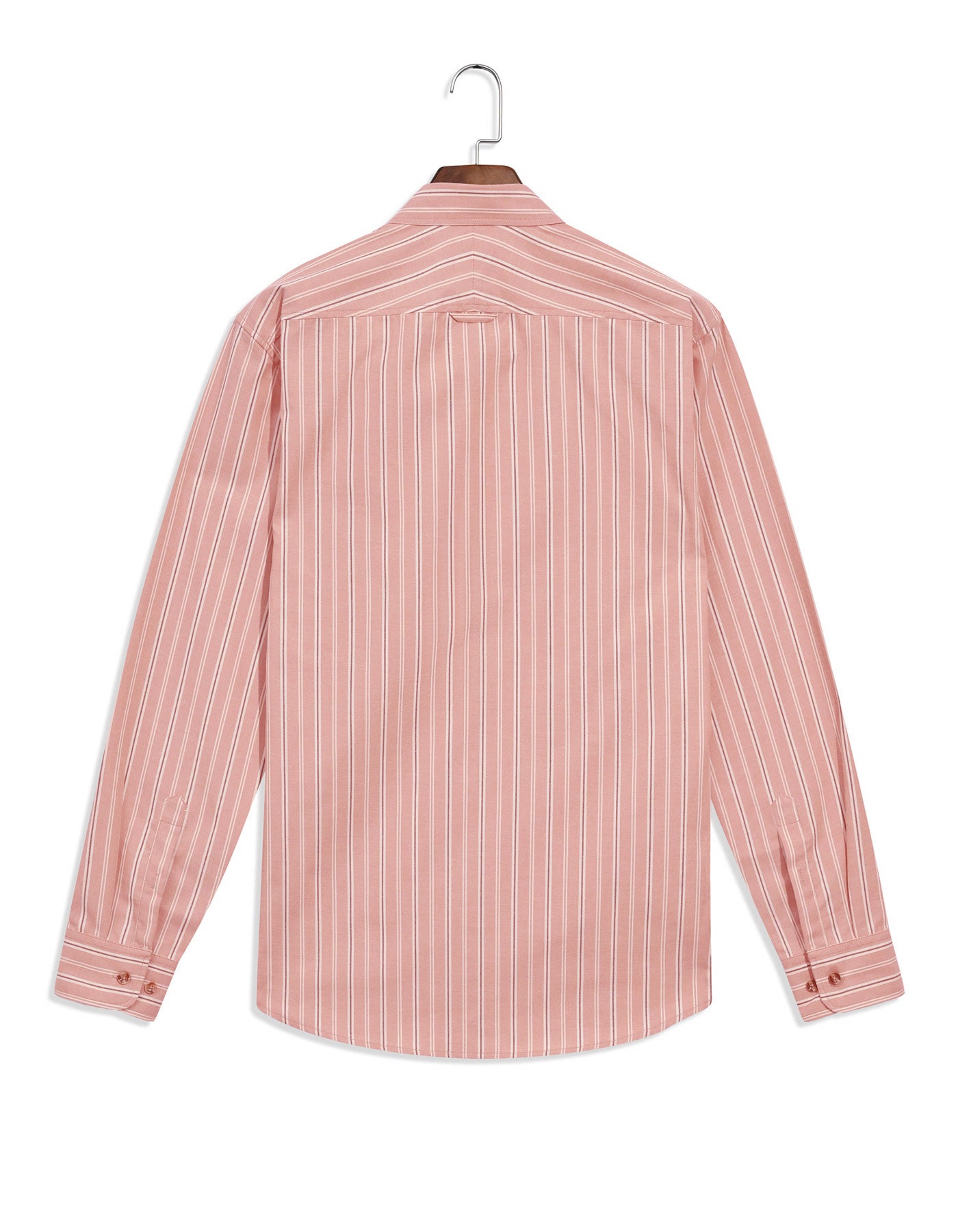 Peach Stripe Regular Fit Casual Shirt
