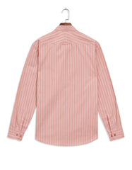 Peach Stripe Regular Fit Casual Shirt