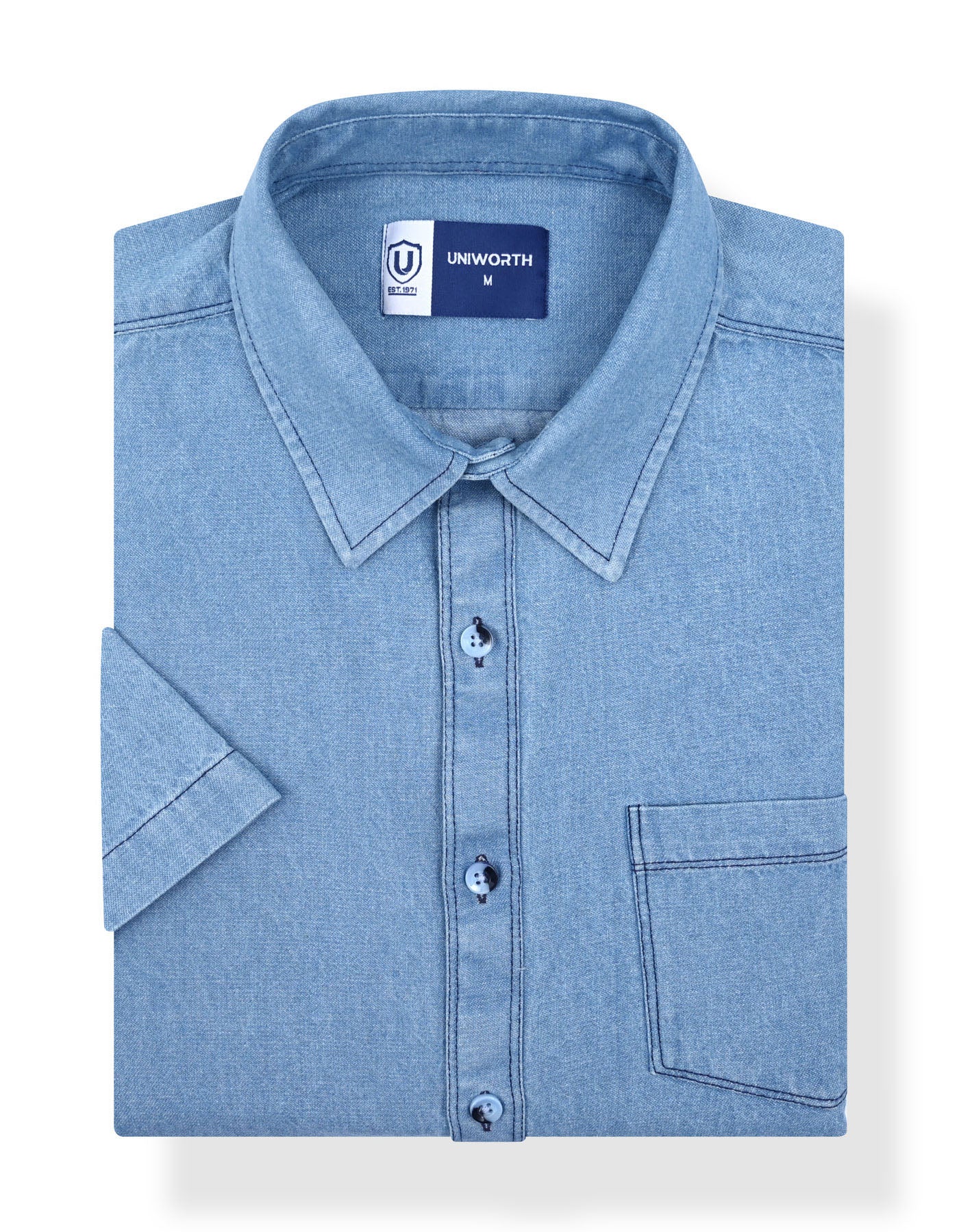 Casual Shirt Woven Blue S CSW2607 Uniworth CSW2607-S