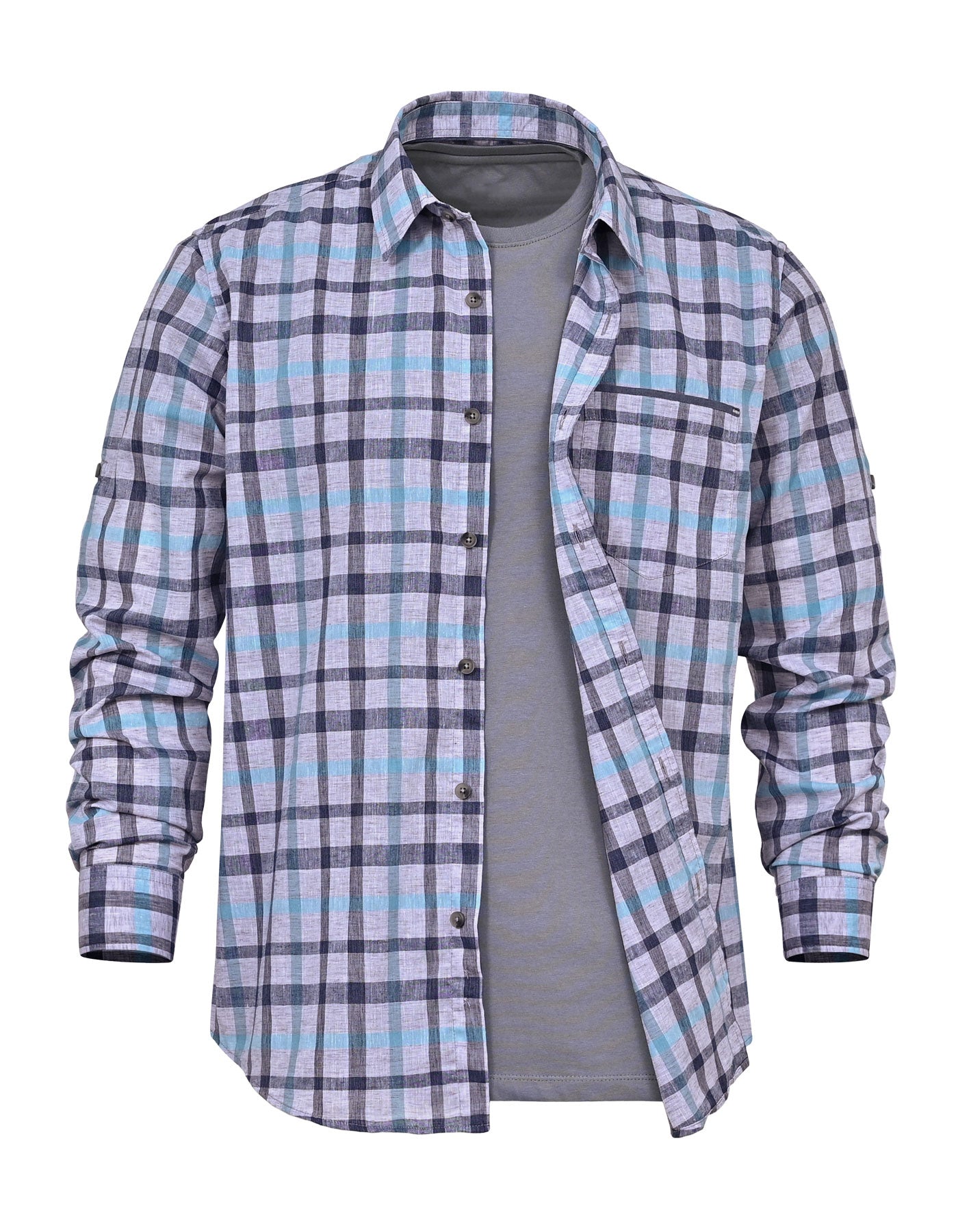 Casual Shirt Woven Grey L CSW2621-1 Uniworth CSW2621-1-L