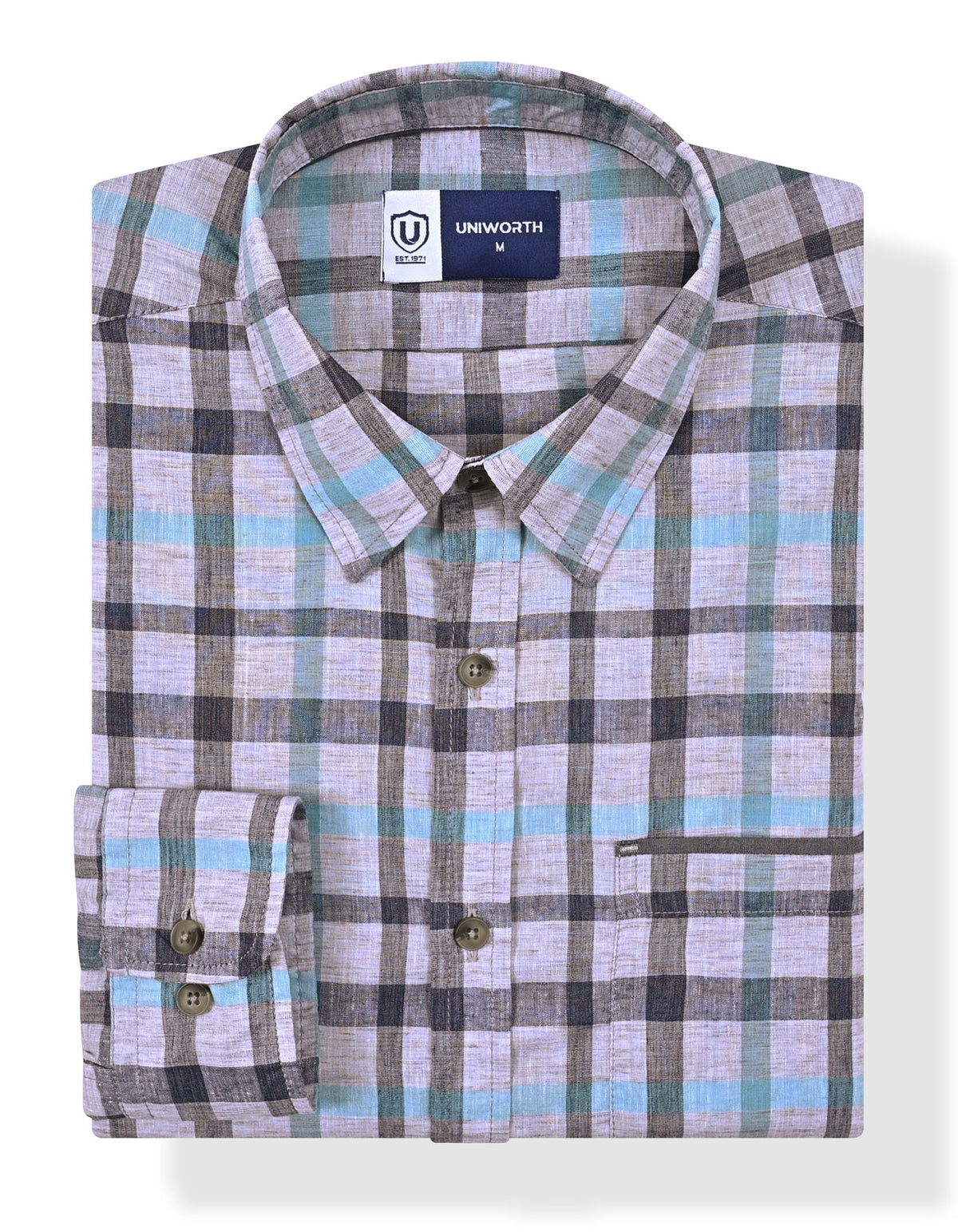 Casual Shirt Woven Grey S CSW2621-1 Uniworth CSW2621-1-S