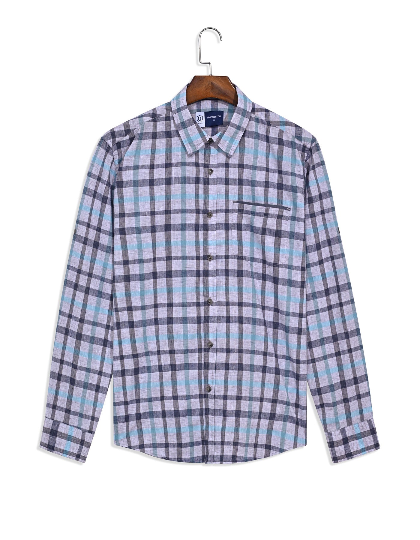 Casual Shirt Woven Grey M CSW2621-1 Uniworth CSW2621-1-M
