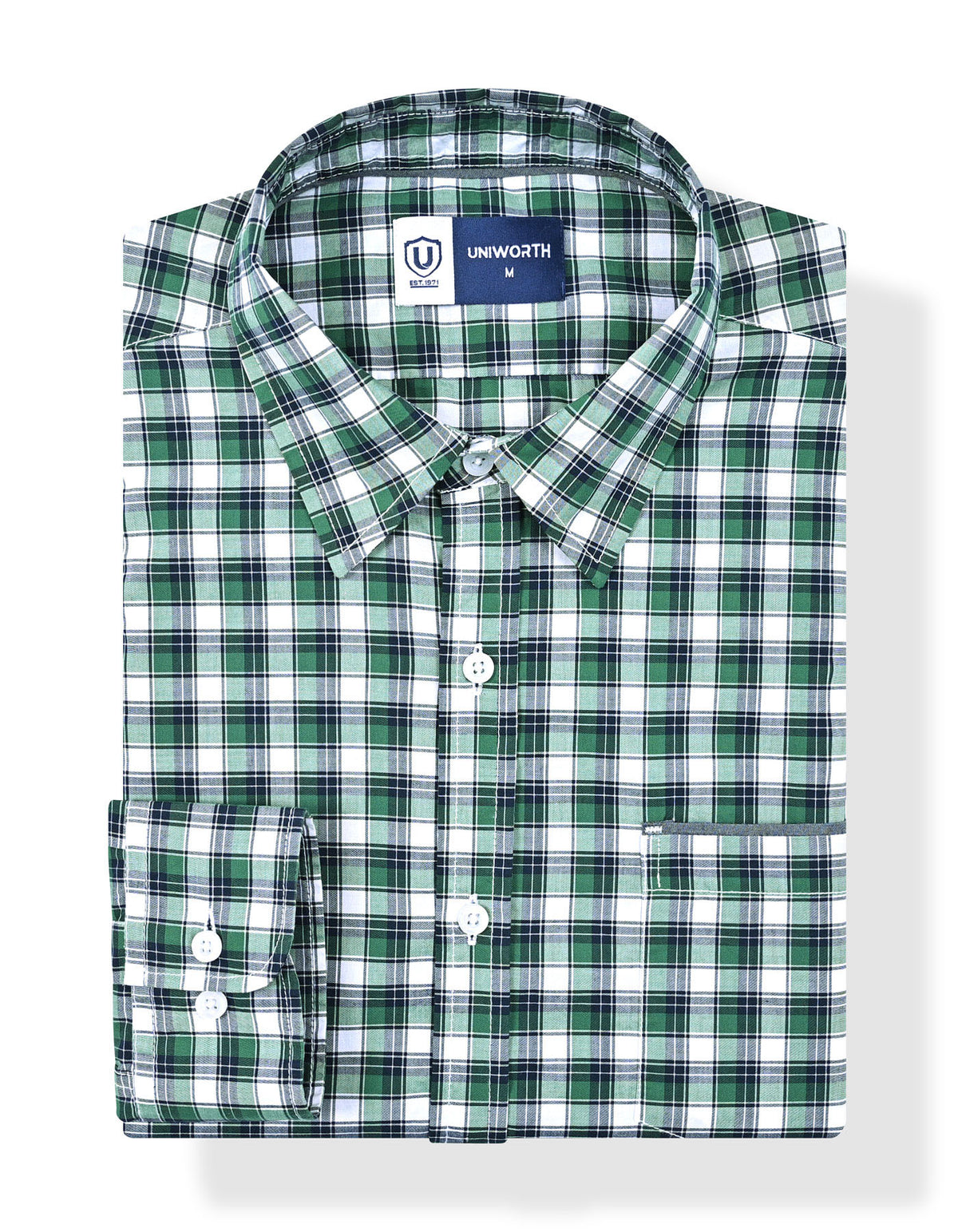 Casual Shirt Woven Green S CSW2621-2 Uniworth CSW2621-2-S