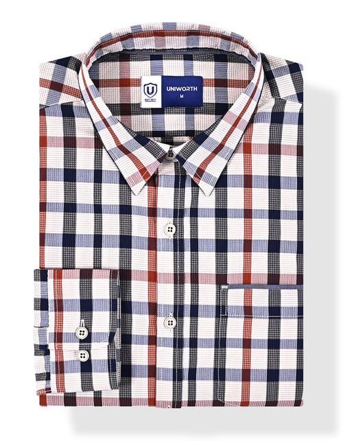 Beige Check Regular Fit Casual Shirt