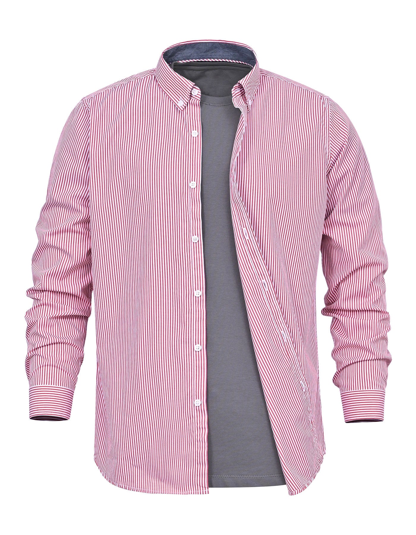 Casual Shirt Woven Red L CSW2641-2 Uniworth CSW2641-2-L