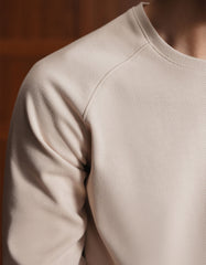 Off White Textured Long Sleeve Crew Neck T-Shirt