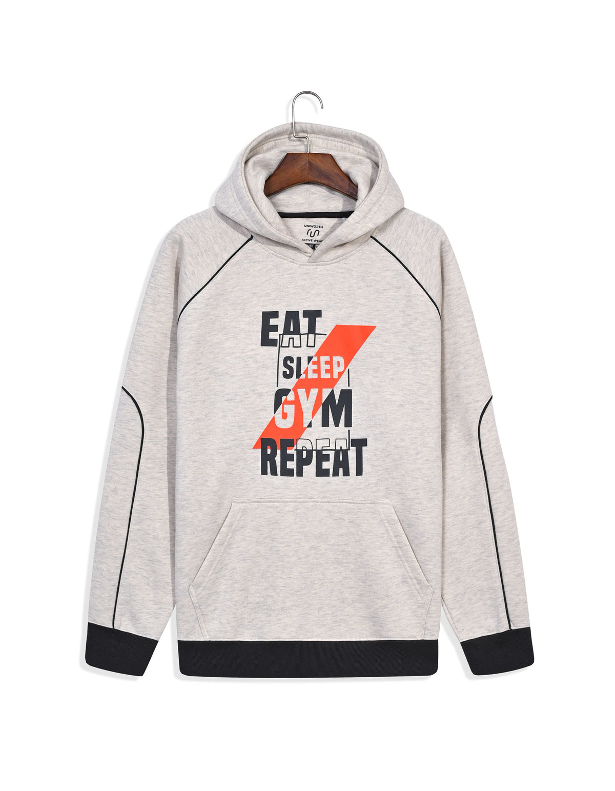 Gym Hoodie Oatmeal FGH2503 Pull Over Uniworth FGH2503-S