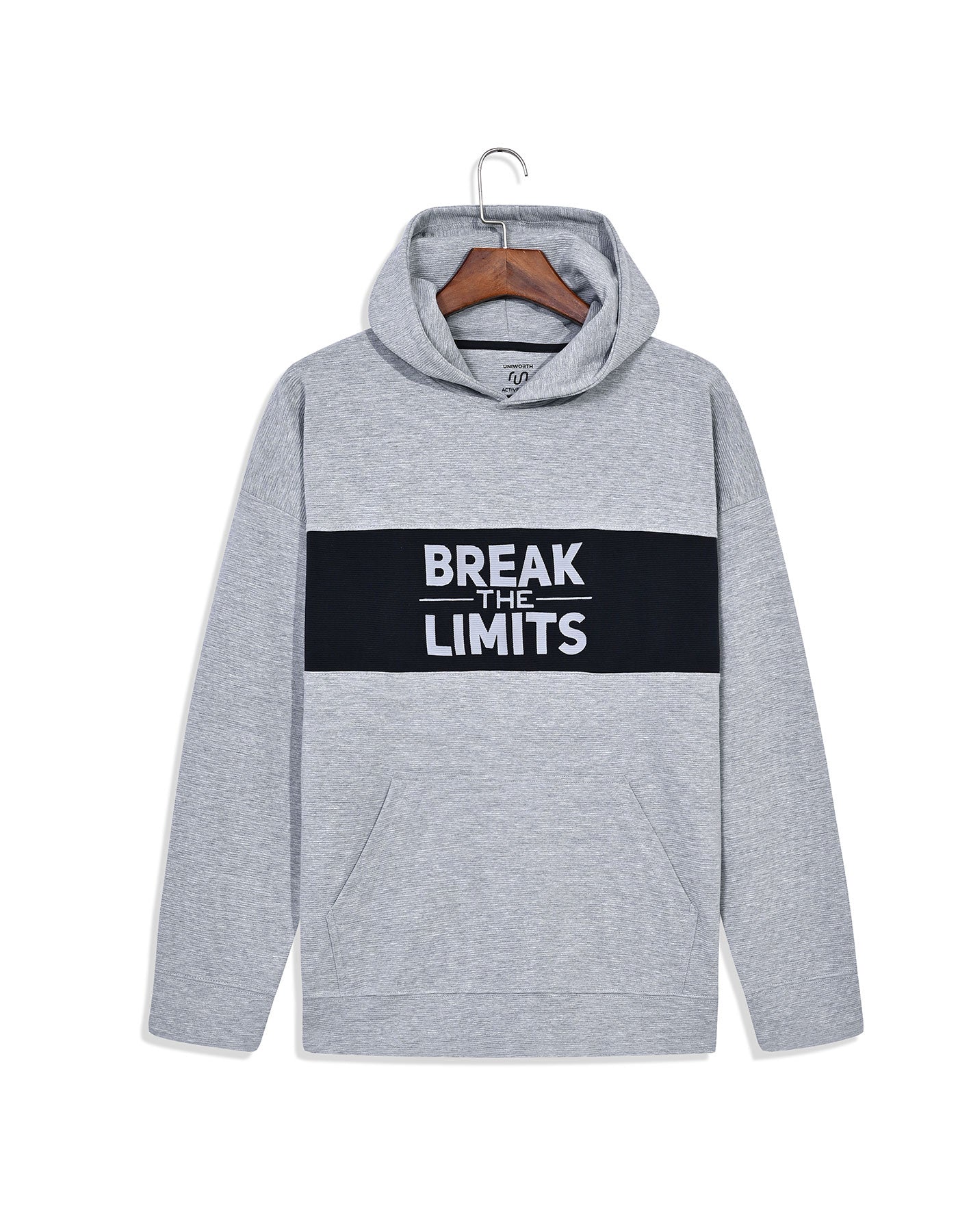 Gym Hoodie Heather Grey FGH2505-1 Pull Over Uniworth FGH2505-1-S