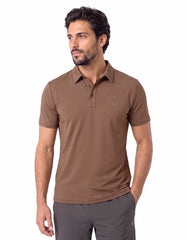 Brown Plain Gym Polo