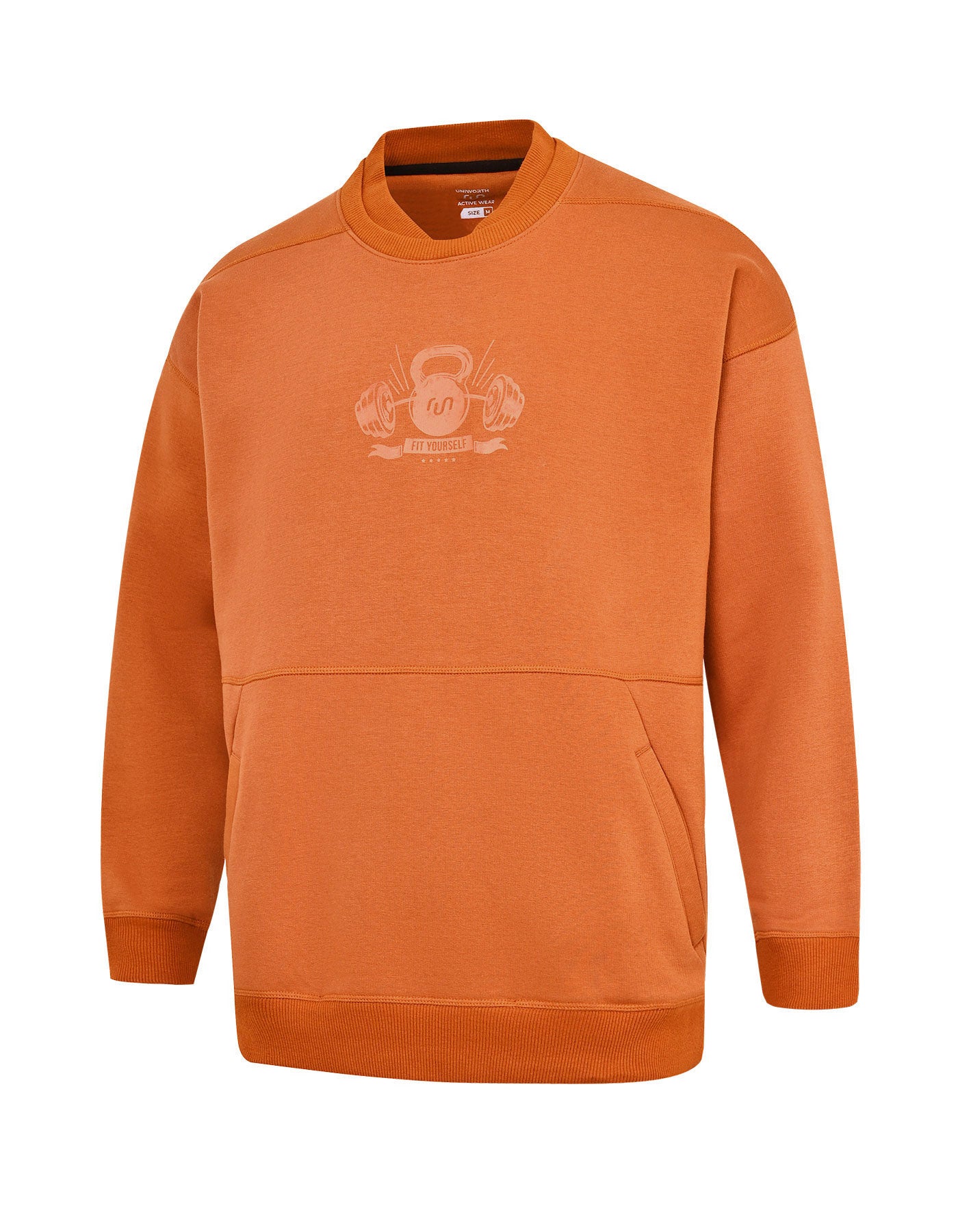 Gym Sweat Shirt  Mustard FGSW2501-2 Printed Uniworth FGSW2501-2-S