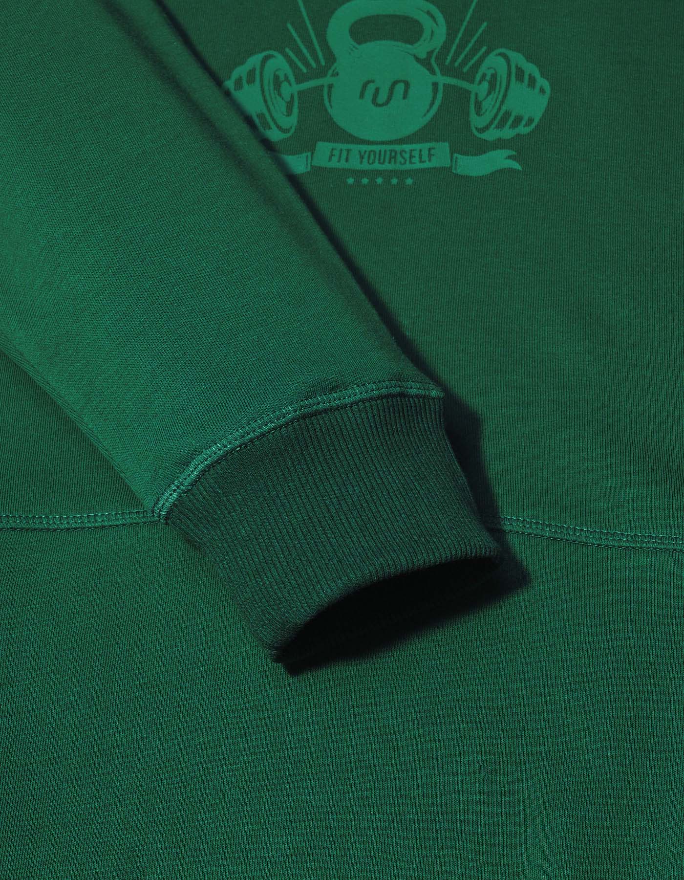 Gym Sweat Shirt  Green FGSW2501 Printed Uniworth FGSW2501-L