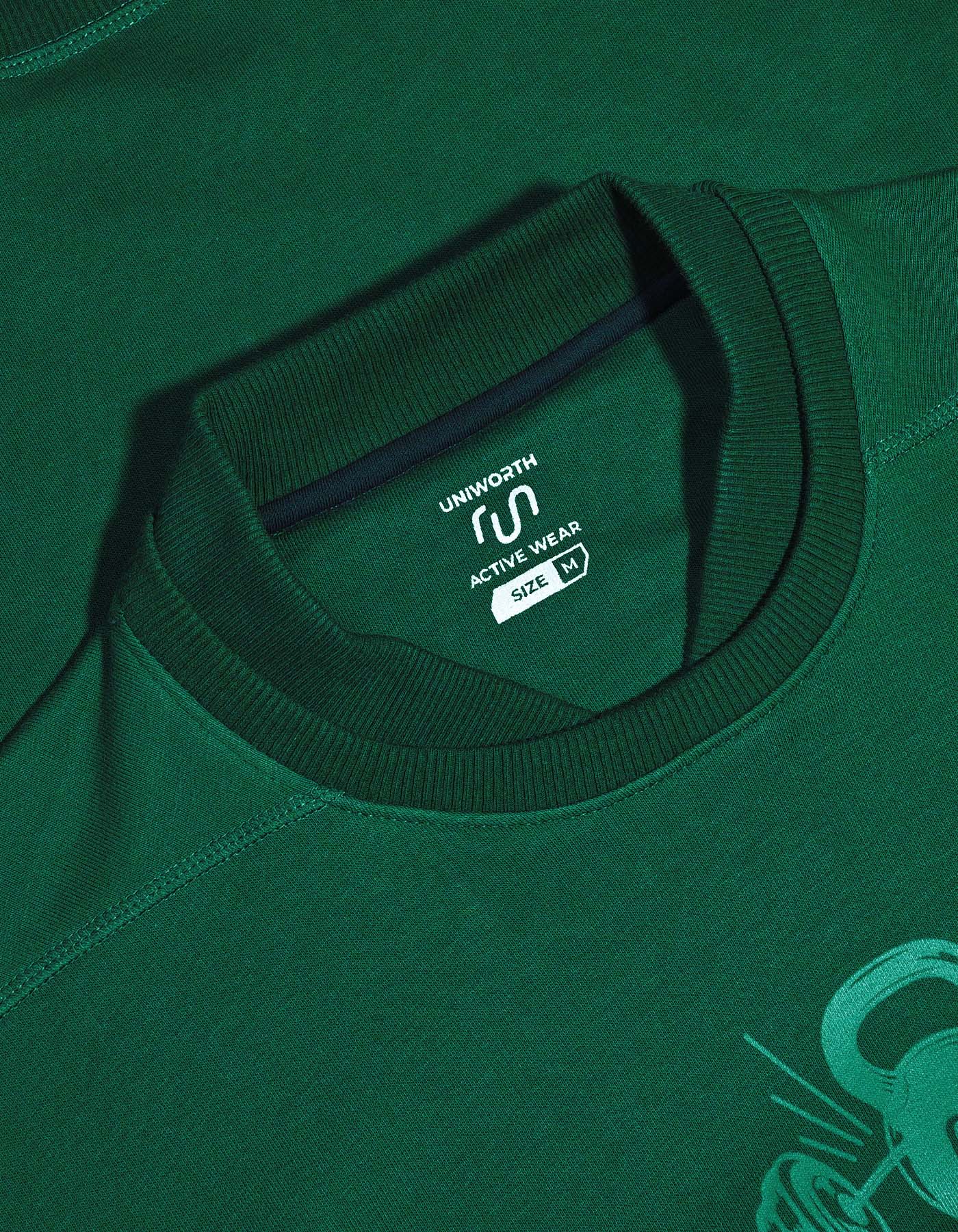 Gym Sweat Shirt  Green FGSW2501 Printed Uniworth FGSW2501-M