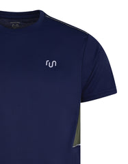 Navy Plain Muscle Flex Gym Tee