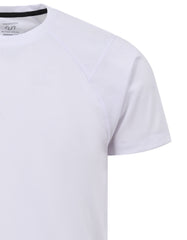 White Half Sleeves Gym Tee FGT2500-1-M