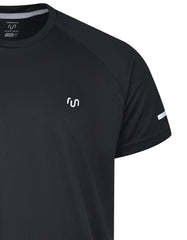 Black Half Sleeves Gym Tee FGT2502-3-M