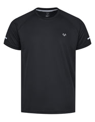 Black Half Sleeves Gym Tee FGT2502-3-S