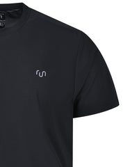 Black Half Sleeves Gym Tee FGT2504-2-M