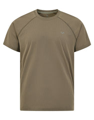 Khaki Half Sleeves Gym Tee FGT2600-2-S