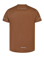 Brown Half Sleeves Gym Tee FGT2602-3-XXL