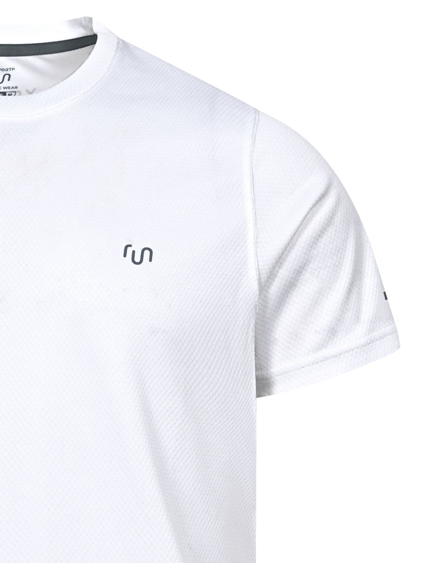 White Half Sleeves Gym Tee FGT2602-4-M