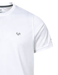 White Half Sleeves Gym Tee FGT2602-4-M