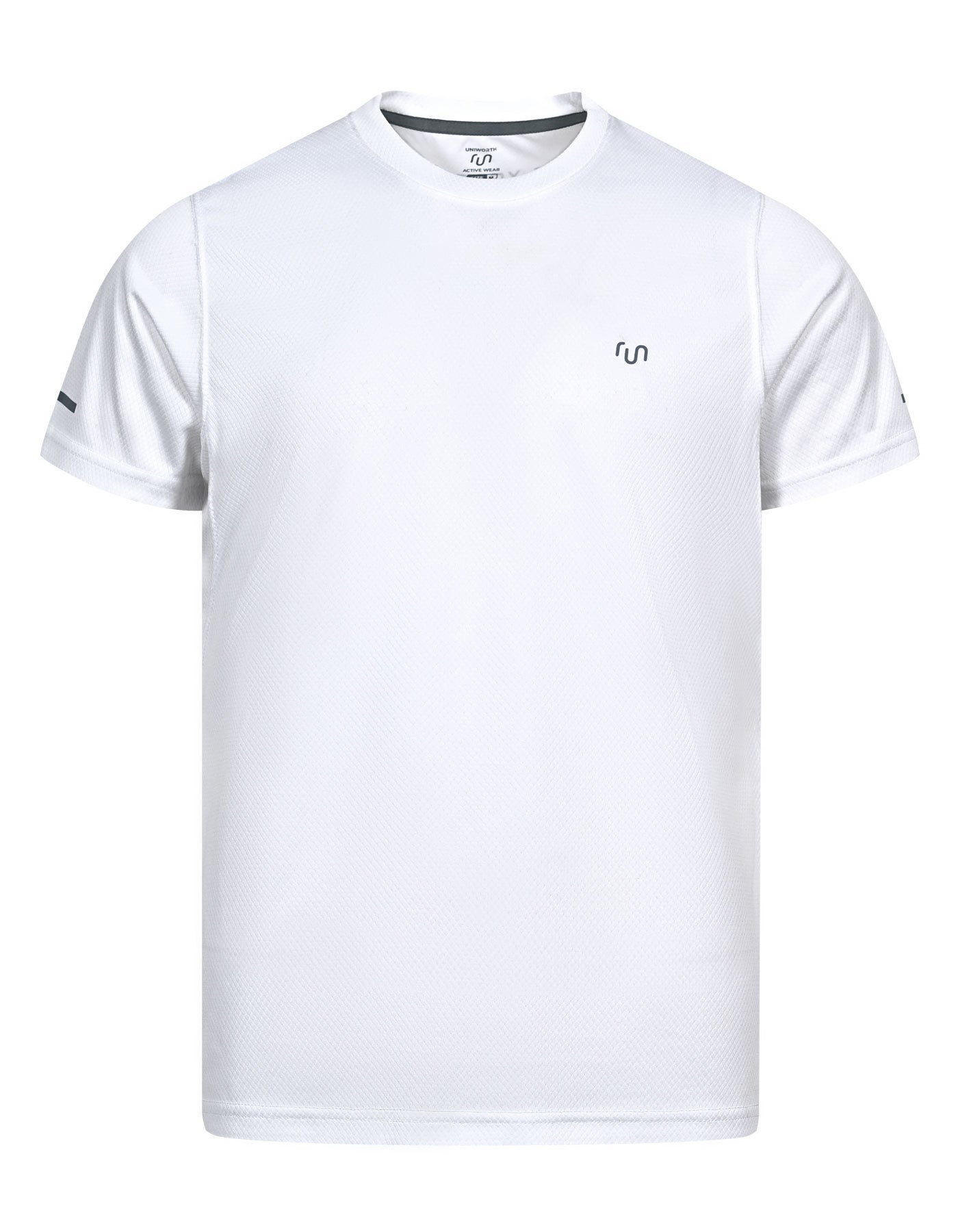 White Half Sleeves Gym Tee FGT2602-4-S