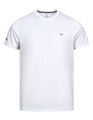 White Half Sleeves Gym Tee FGT2602-4-S