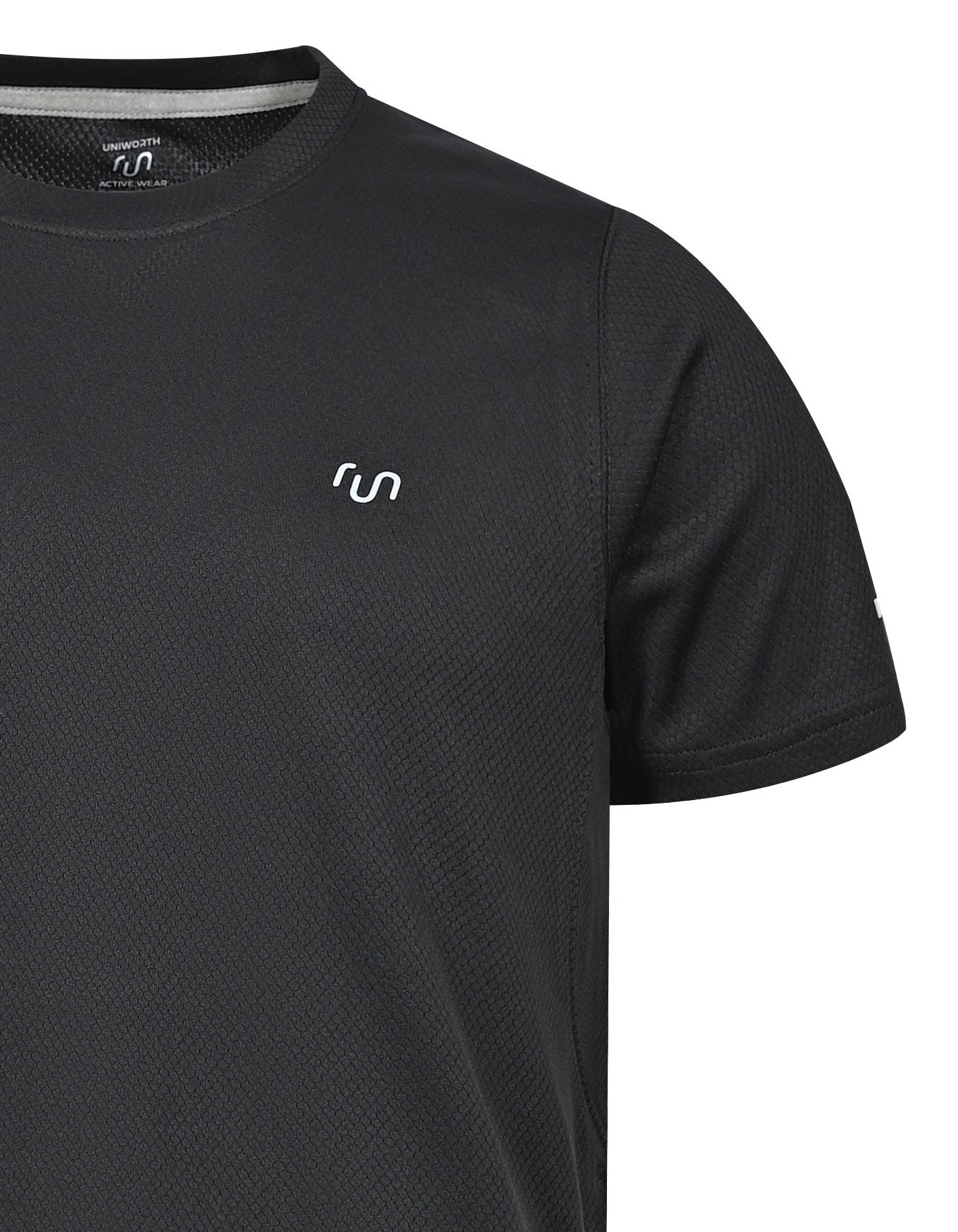 Black Half Sleeves Gym Tee FGT2602-5-M