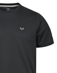 Black Half Sleeves Gym Tee FGT2602-5-M