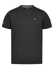 Black Half Sleeves Gym Tee FGT2602-5-S