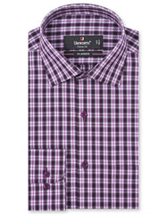 Check White/Purple Classic Fit Shirt FS1047RF-14.5
