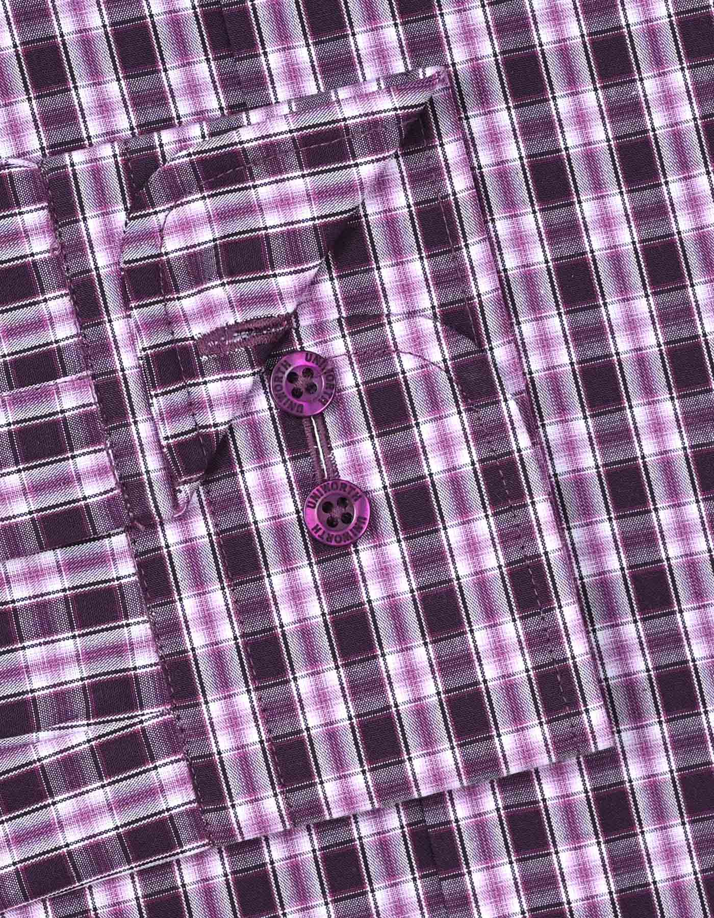 Check White/Purple Tailored Smart Fit Shirt FS1047SF-15.5
