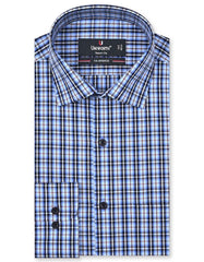 Check Sky/Brown Tailored Smart Fit Shirt FS1048SF-14.5