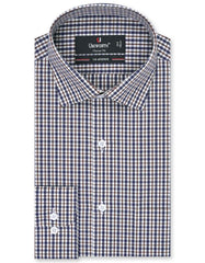 Check Navy/Brown Classic Fit Shirt FS1050RF-14.5