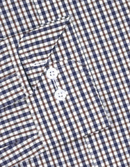 Check Navy/Brown Tailored Smart Fit Shirt FS1050SF-15.5