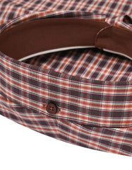 Check Maroon/Brown Classic Fit Shirt FS1053RF-16.5