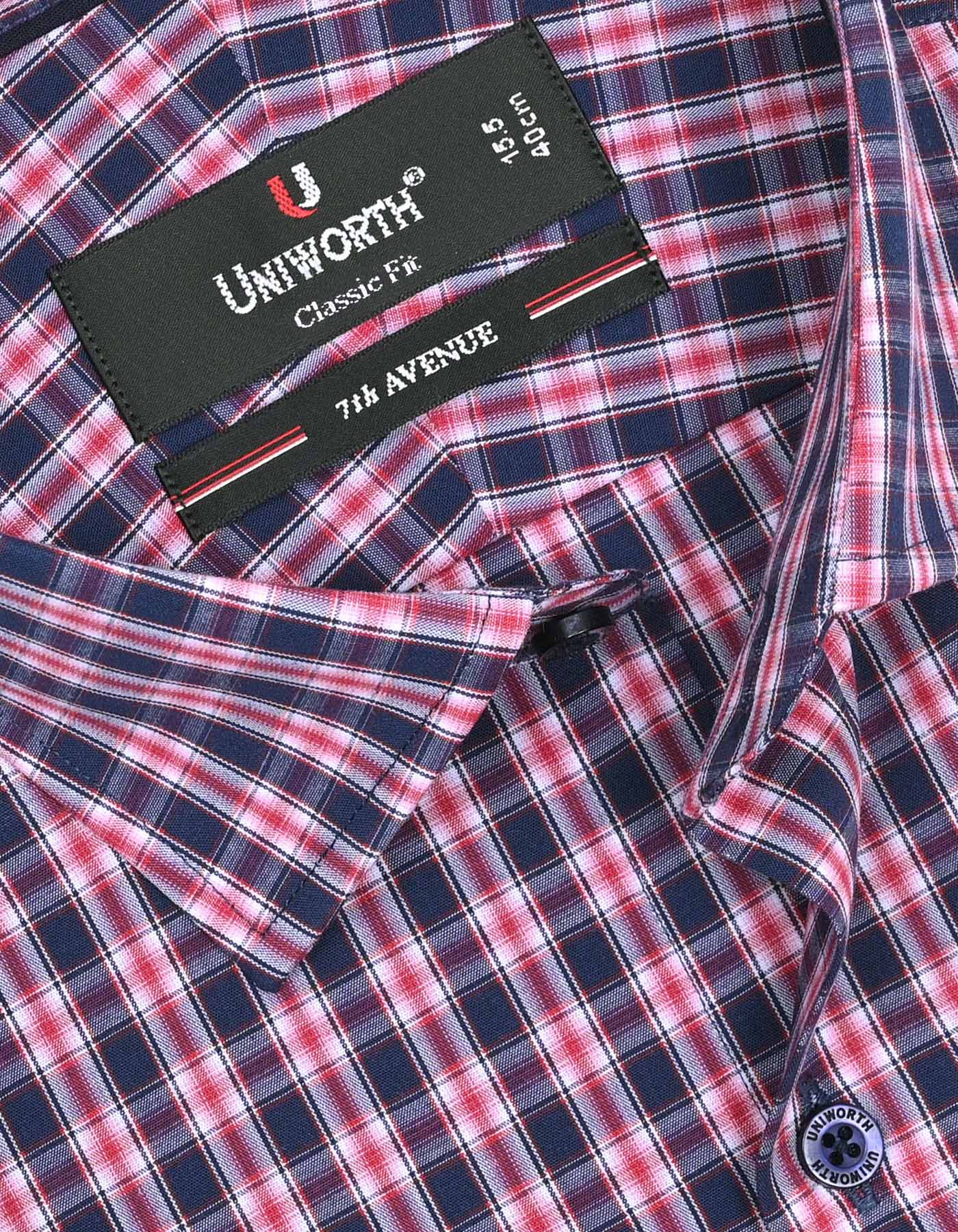 Check Navy Classic Fit Shirt FS1054-1RF-15