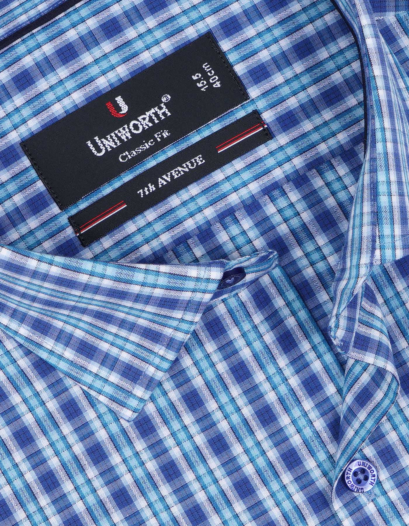 Check Blue Classic Fit Shirt FS1056RF-15