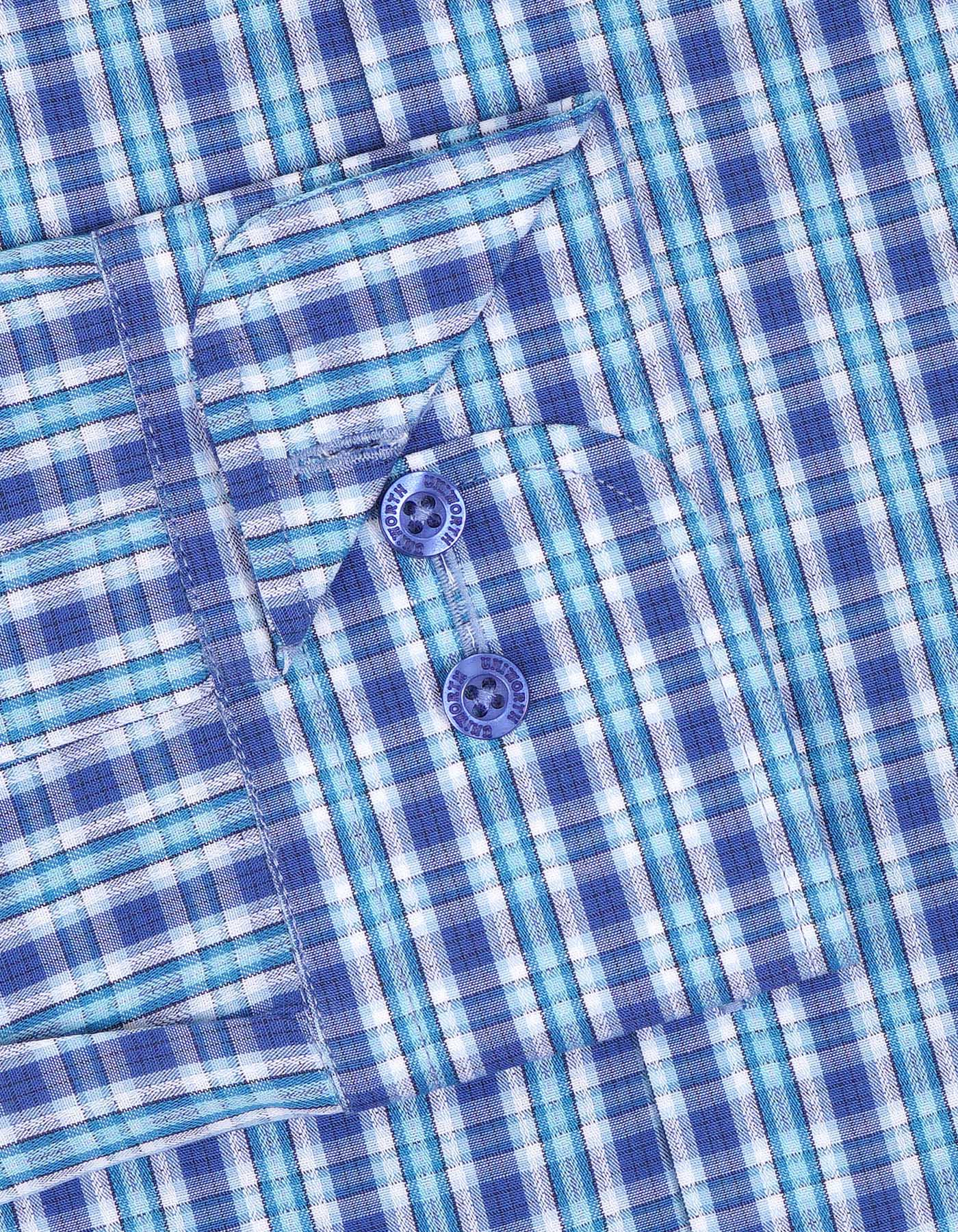 Check Blue Tailored Smart Fit Shirt FS1056SF-15.5
