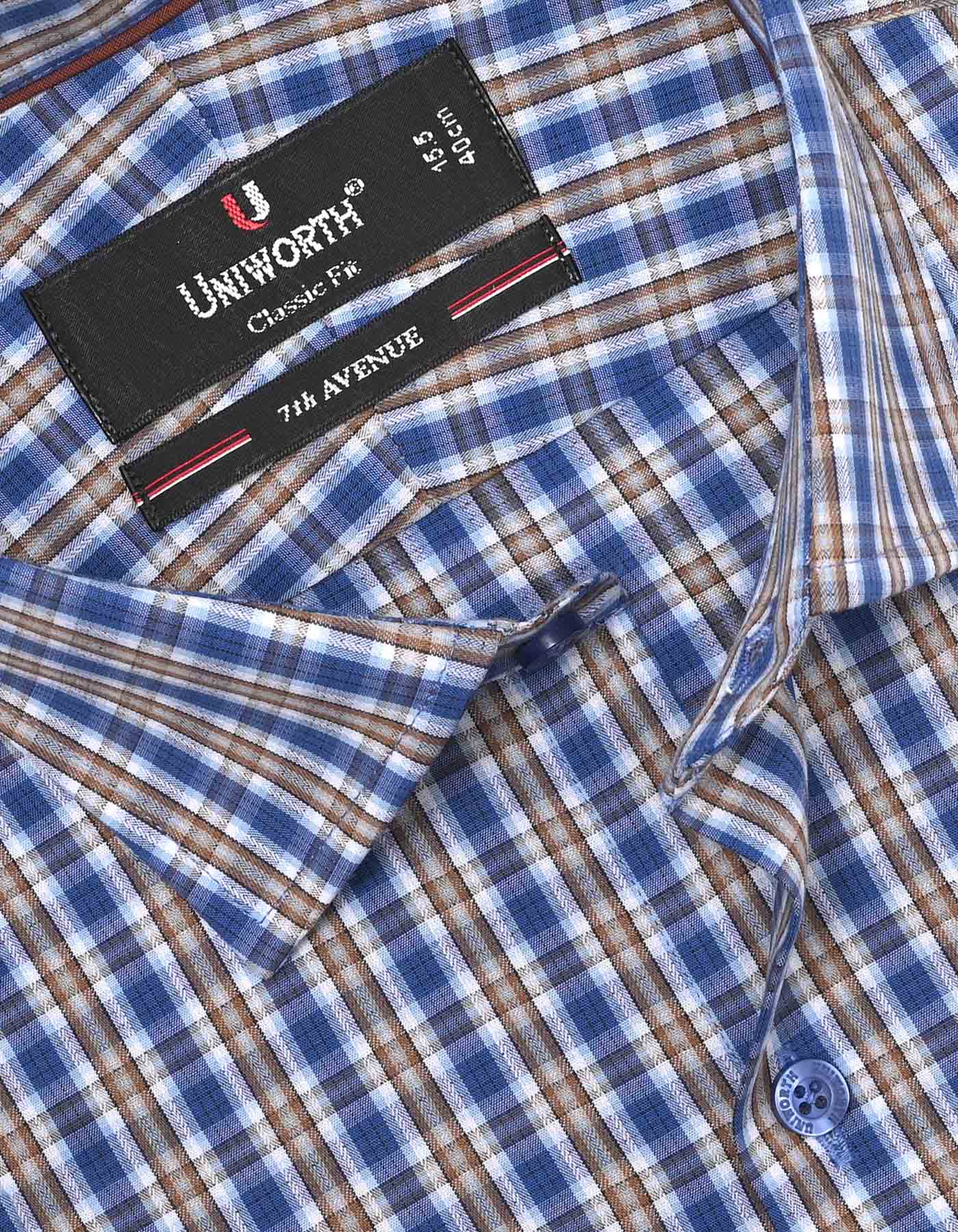 Check Blue Classic Fit Shirt FS1057RF-15