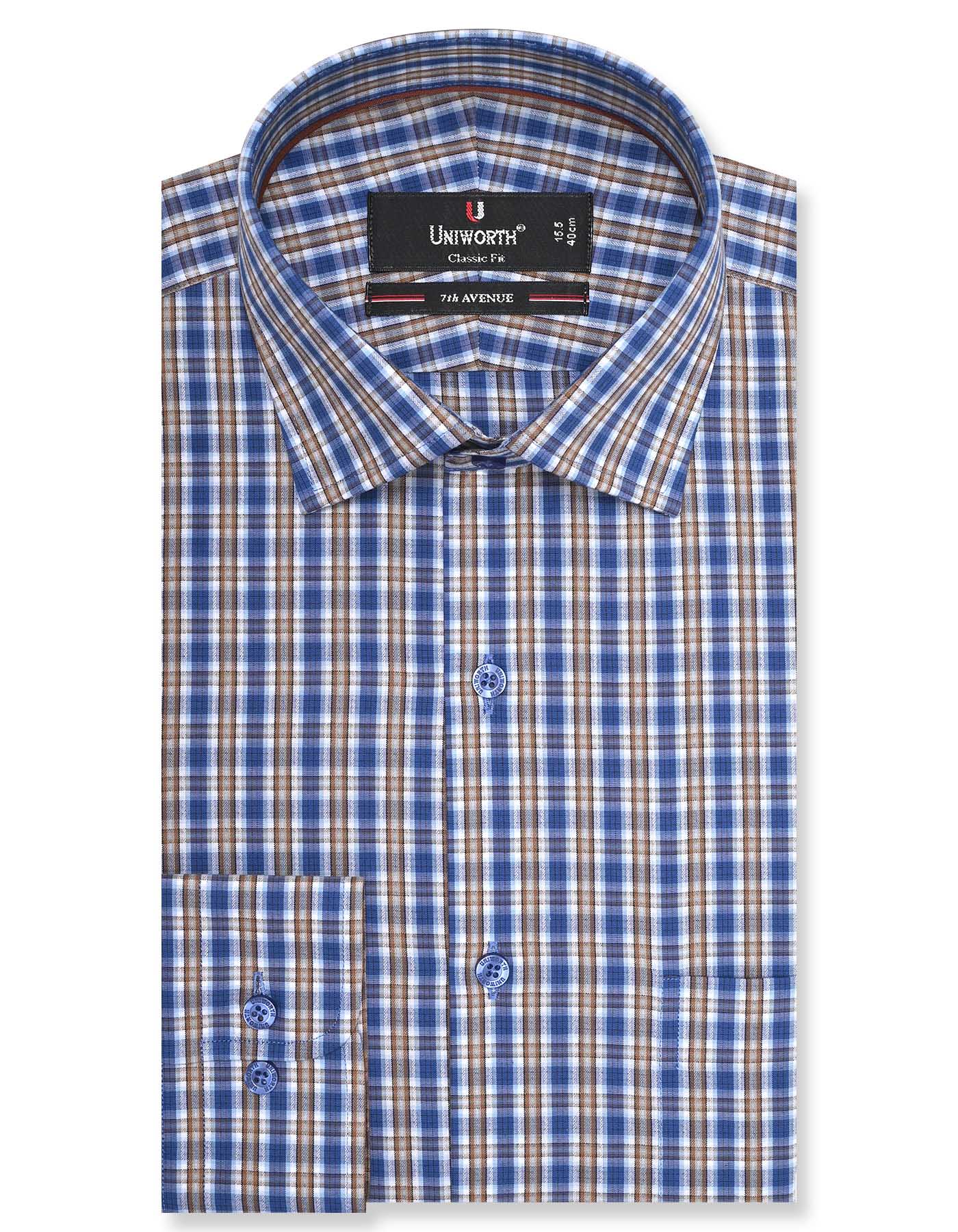 Check Blue Classic Fit Shirt FS1057RF-14.5