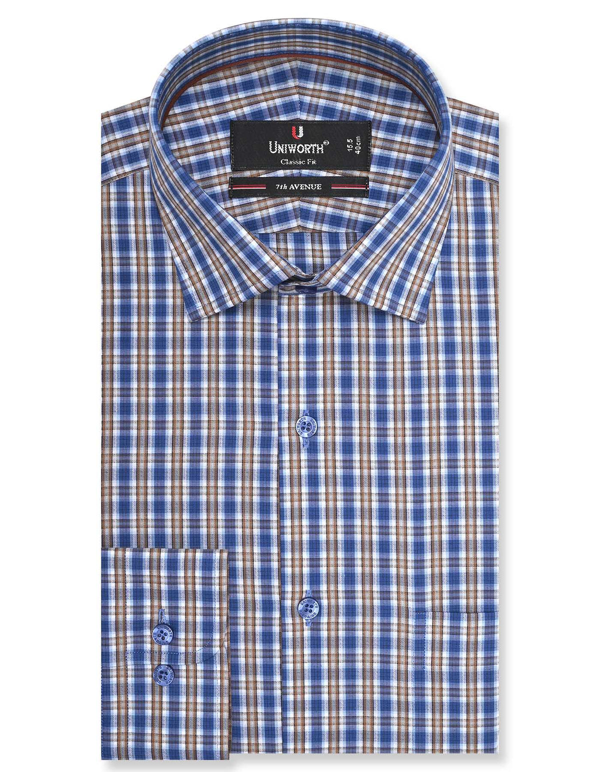 Check Blue Classic Fit Shirt FS1057RF-14.5