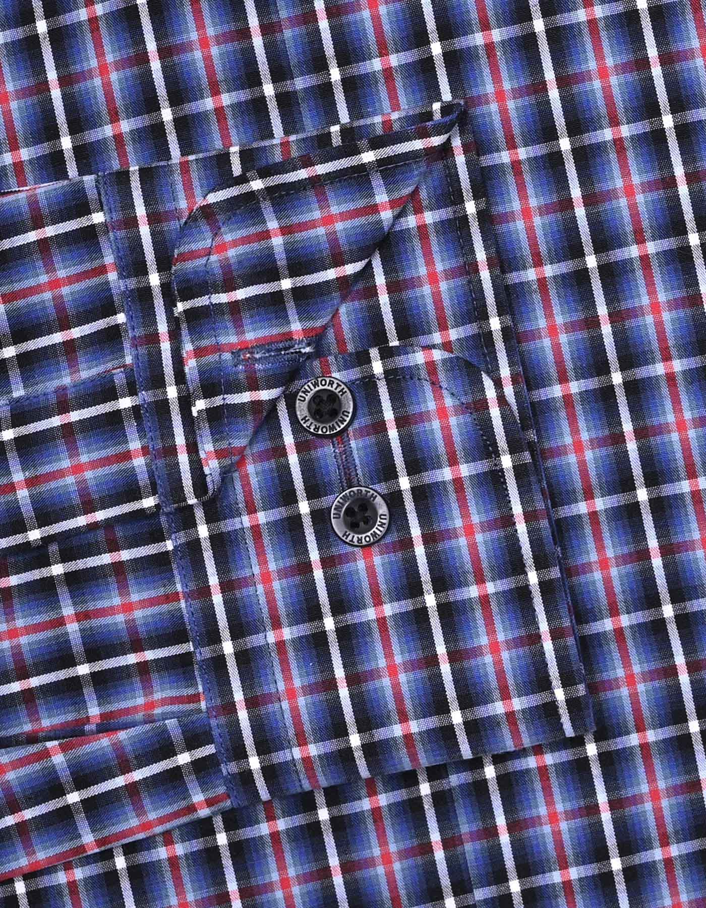 Check Blue Classic Fit Shirt FS1058RF-15.5