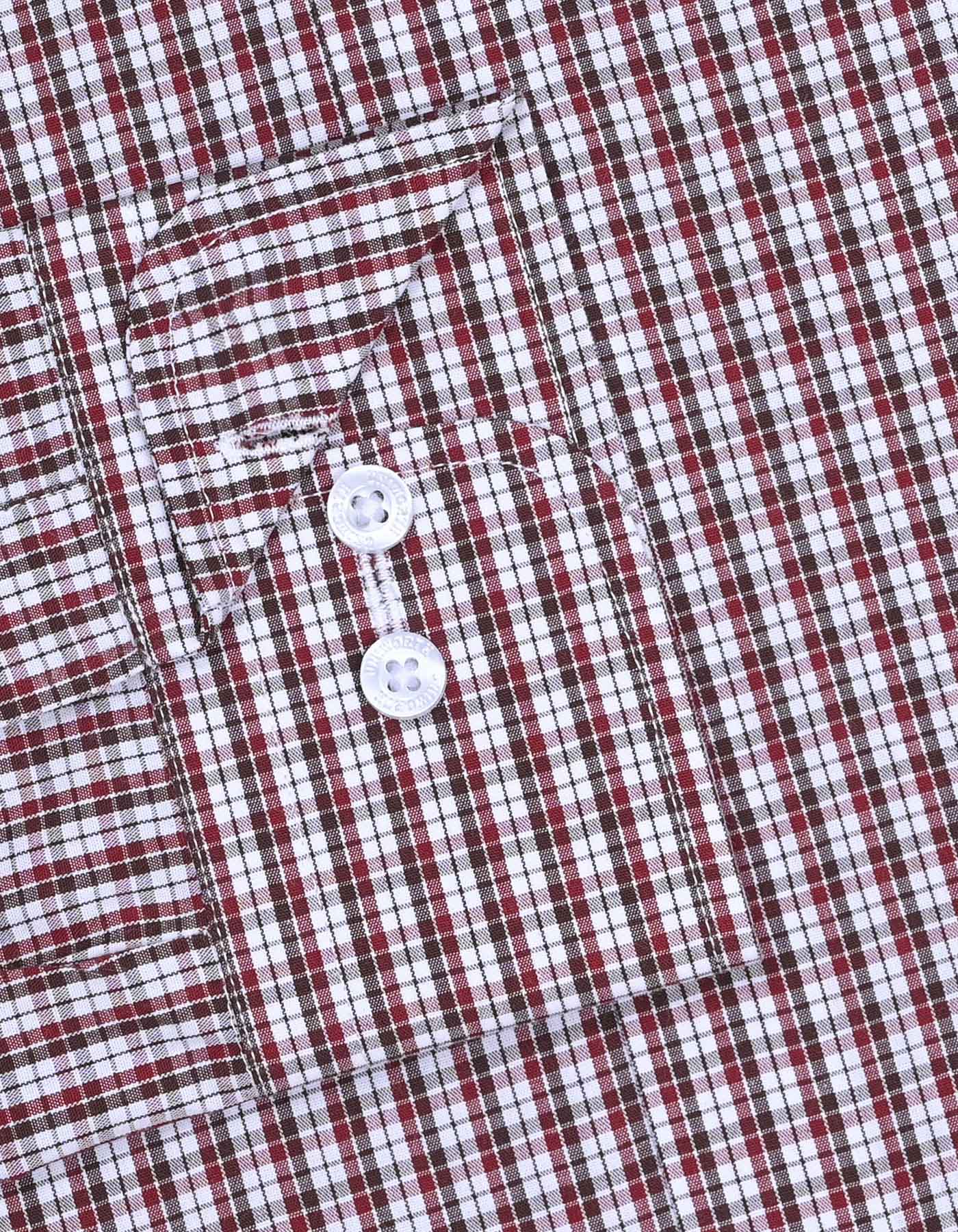 Check Maroon Tailored Smart Fit Shirt FS1062SF-15.5