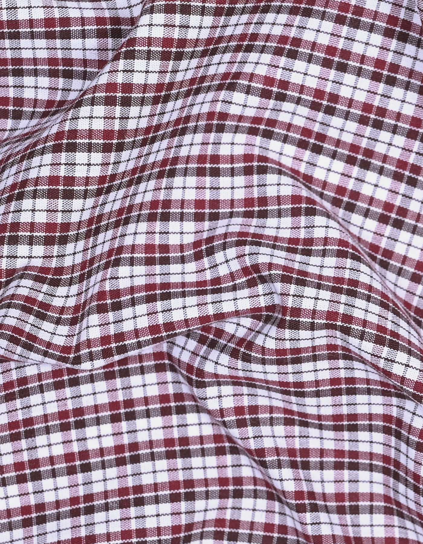 Check Maroon Tailored Smart Fit Shirt FS1062SF-16