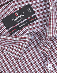 Check Maroon Tailored Smart Fit Shirt FS1062SF-15