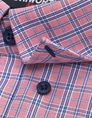 Check White/L Pink Classic Fit Shirt FS1063RF-15.5