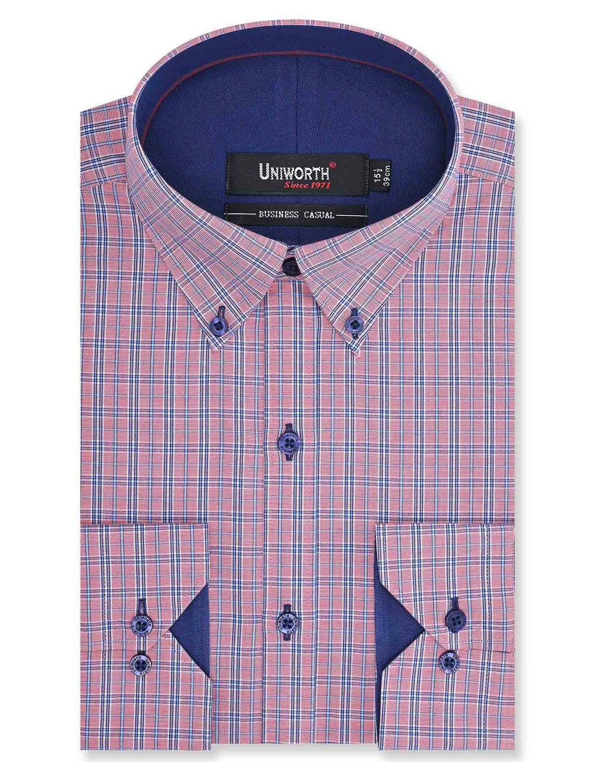 Check White/L Pink Classic Fit Shirt FS1063RF-14.5