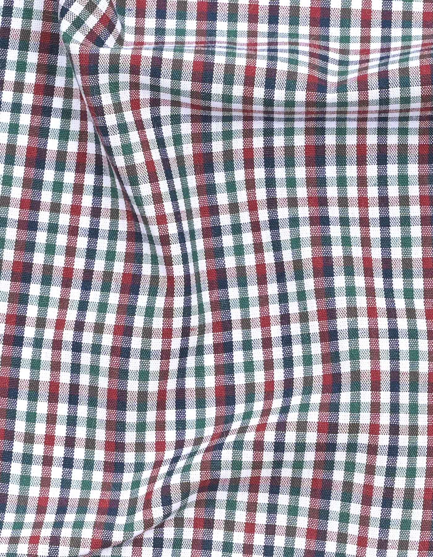 Check Green/Maroon Classic Fit Shirt FS1064RF-17.5